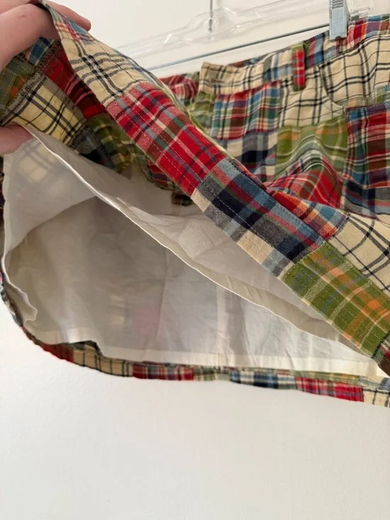 Vintage Y2K Plaid Patchwork Low Rise Mini Skirt Sz 14 American Eagle Outfitters - Picture 4 of 13